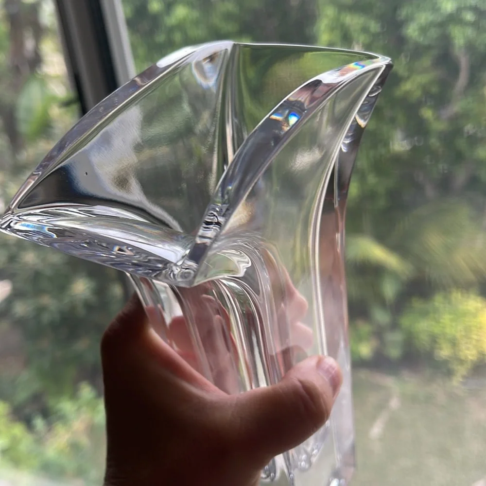 Vintage discontinued Nambe full lead Crystal Vase signed